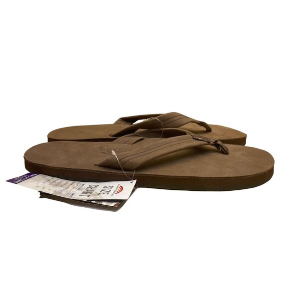 Rainbow Men’s Brown Leather 301ALTS Single Layer Arch Support Flip Flops  Sz XXL - Picture 5 of 9